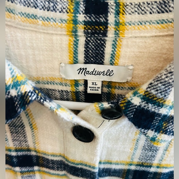 NWOT Madewell Oversized Ex-Boyfriend Shacket in “Caney Plaid” Pattern. - Picture 4 of 16